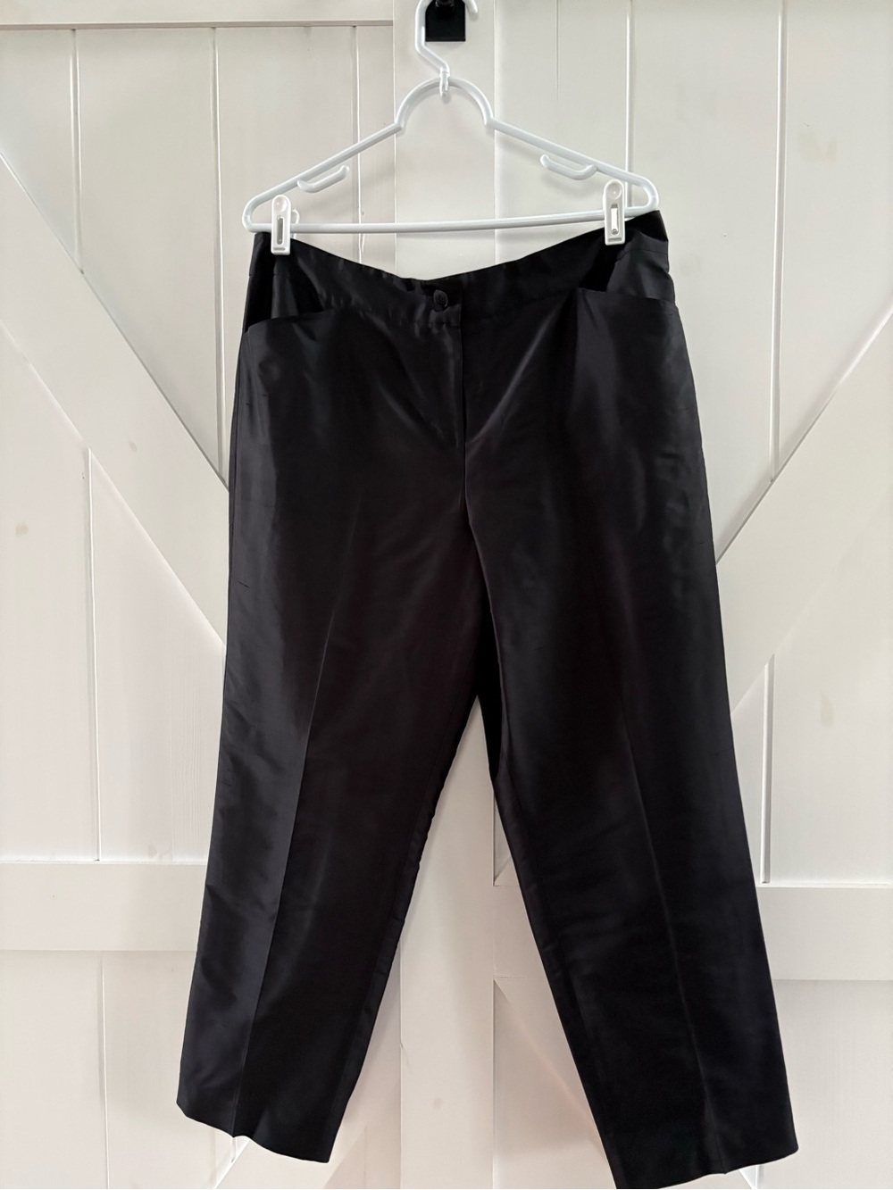 Talbots Petites Vintage Black Pure 100% Silk Straight Leg Dress Pants Size 14P